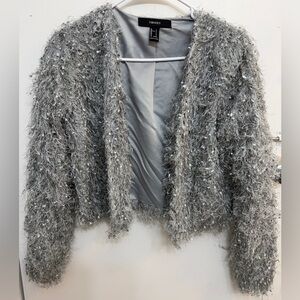 Forever 21 Silver Textured Women's Cardigan